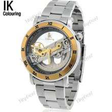 (ik Colouring) Stainless Steel Auto Automatic Mechanical Wristwatch For Men