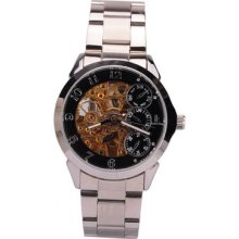 Ik Golden Skeleton Auto Mechanical Ladies Men's Casual Wristwatch 28076