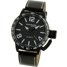 Infantry Infiltrator Army Quartz Sport Mens Wrist Watch Black / White Leather Us