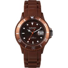 Intimes Fashion Dark Brown Dial Silicon Band Unisex Wrist Watches It-044dbrn