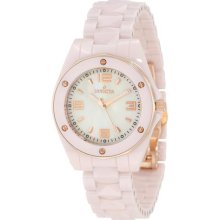 Invicta 10261 Ceramics White MOP Dial Pink Ceramic Women's Watch