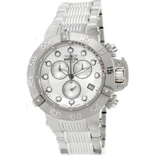 Invicta 10541 Men $2295 Subaqua Noma Chrono Silver Dial Ss Leather Swiss Watch