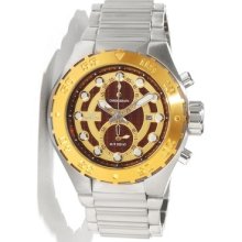 Invicta 13089 Watch Mens Pro Diver Brown Gold Dial Quartz 3 Hands Ss Band