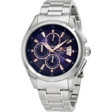 Invicta 1482 Men's Specialty Blue Textured Dial Chronograph Stainless