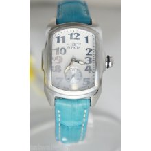 Invicta 2151 Ladies Watch Baby Lupah Baby Blue Leather Strap Silver Dial