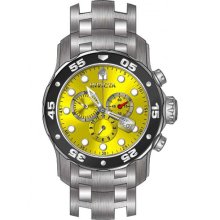 Invicta 80055 Men's Pro Diver Black Bezel Yellow Dial Stainless Steel Dive Watch