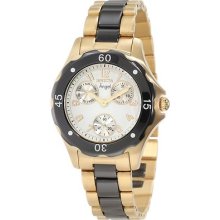 Invicta Angel Collection White Dial Black Ceramic And Gold Watch 1656