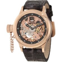 Invicta Gent's Stainless Steel Case Black Leather Watch 10365