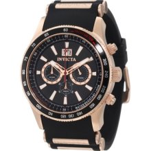 Invicta Men's 1238 Aviator Chronograph Black Dial Black Polyurethane Date Watch