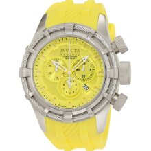 Invicta Men's 1369 Reserve Chronograph Yellow Dial Yellow Silicone Watch