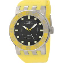 Invicta Men's DNA Stainless Steel Case Yellow Rubber Bracelet Black Tone Dial 12420