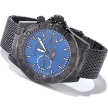 Invicta Mens Sea Wizard Swiss Blue Dial Black Ip Stainless Steel Mesh Watch