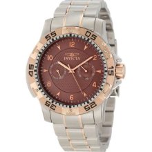 Invicta Mens Specialty Sport Calendar Brown Textured Dial Rose Gold Bezel Watch