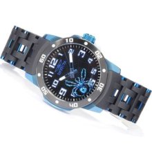 Invicta Mens Swiss Floating Blue Sea Spider Gunmetal & Blue Ip Rubber Watch