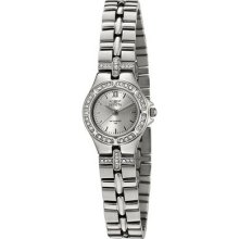 Invicta Womens Wildflower Swiss Crystal Accented Stainless Steel Bracelet Watch