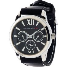 Isaac Mizrahi Live! Silicone Chronograph Watch - Black - One Size