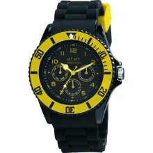 Jet Set Addiction 2 Men's Watch in Black with Yellow Bezel