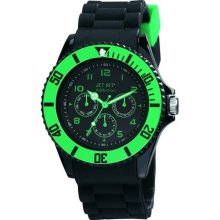 Jet Set Addiction 2 Men's Watch in Black with Green Bezel