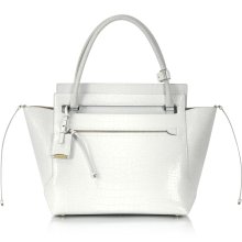 Jil Sander - Jil Sander New Malavoglia - White Embossed Leather Satchel