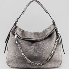 Jimmy Choo Boho Metallic Hobo Bag, Platinum