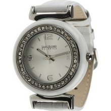 Joan Rivers Lap of Luxury Bezel Strap Watch - White - One Size