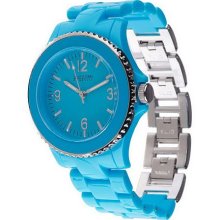 Joan Rivers Pop of Color Link Watch - Turquoise - One Size