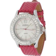 Joan Rivers Redefined Luxury Python Pattern Leather Watch - Hot Pink - One Size