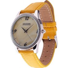 Joan Rivers Signature Mother-of-Pearl Dial Watch - Yellow - One Size