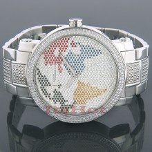 JoJino Watches JoJo World Map Diamond Mens Watch 0.25ct