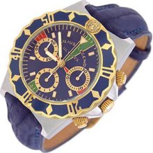 Julius Legend Designer Men's Watches, Ulysses Diver - Gold and Stainless Steel Chronograph