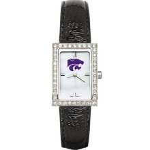 Kansas State Women's Black Leather Strap Allure Watch