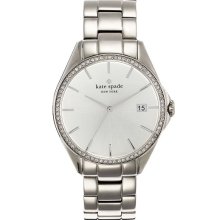 kate spade new york 'seaport grand' crystal bracelet watch Silver