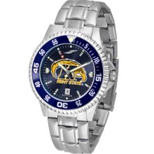 Kent State Golden Flashes Competitor AnoChrome Men's Watch with Steel Band and Colored Bezel