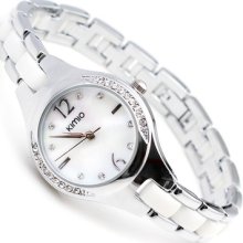 Kimio Women's Adorable Diamond Ceramic Band Quartz Watch Wrist Watch 1pc