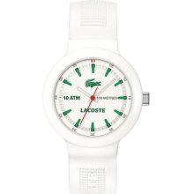 Lacoste Gent's Plastic Case White Rubber Watch 2010661