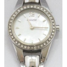 Ladies' Accurist Watch Lb1526p Swarovski Crystal Set Bezel Mother Of Pearl Face