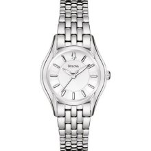 Ladies Bulova 96l132 Silver Dial Stainless Steel Bracelet Wristwatch RrpÂ£149