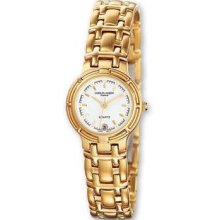 Ladies Charles Hubert 14k Gld-pltd Brass Case White Dial 24mm Watch Xwa535