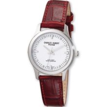 Ladies Charles Hubert Brown Leather Band White Dial Watch Xwa3317