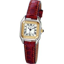 Ladies Charles Hubert Leather Band White Dial Retro Watch No. 6437