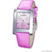 Ladies Charles Hubert Pink Leather 30x34mm Dial Chronograph Watch