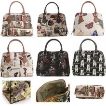 Ladies Designer Tapestry Canvas Fashion Retro Convertible Shoulder Handbags