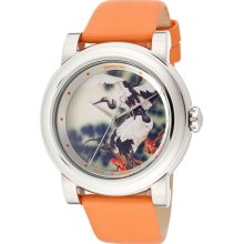 Ladies Invicta 12131 Angel Beige With Bird Image Dial Orange Leather Watch