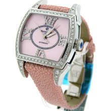 Ladies Perrelet A2020/2 Classic 3 Hands Pink Mop Diamond Watch + B&p