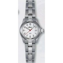 Ladies Quartzline Seapearl Silver 20 Atm Watch W/ Date Window