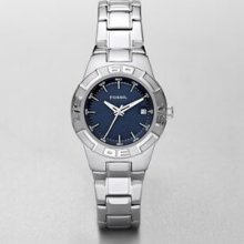 Ladies Stainless Steel Classic Sport Watch W/ Blue Dial