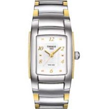 Ladies' Tissot T10 Two-Tone Stainless Steel Watch with White Dial