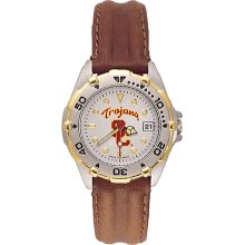 Ladies University Of Southern California All Star Watch With Leather Strap