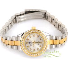 Lady Gold Crystals Quartz Watch Shiny Women Hours Steel Nice Gift