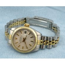 Lady's Ss & 18k Gold Rolex Oyster Perpetual Watch - Automatic Self-winding